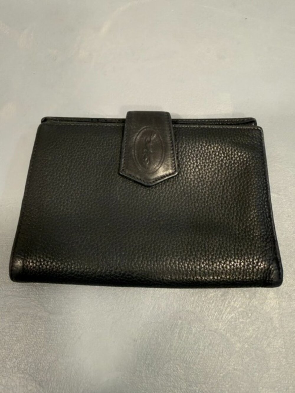Vintage Longchamp Navy Pebbled Leather Travel Organizer Wallet